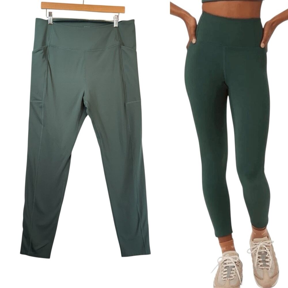 Girlfriend Collective SIZE XXL Green Compression Pocket Leggings High Rise 4016